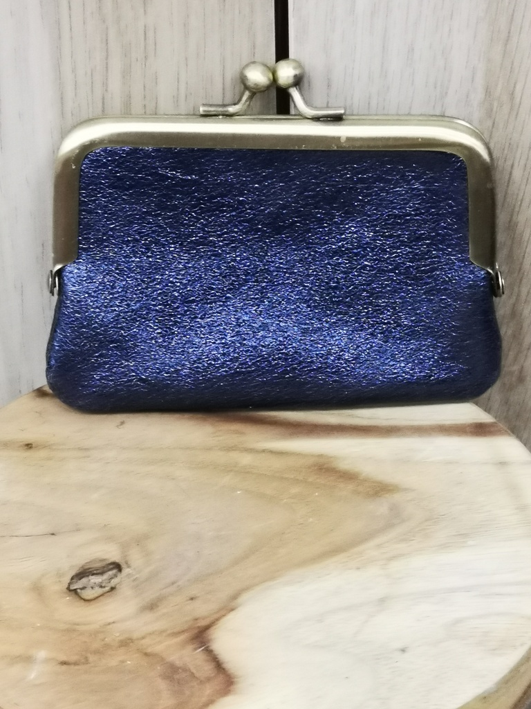 Besace monnaie brillant bleu