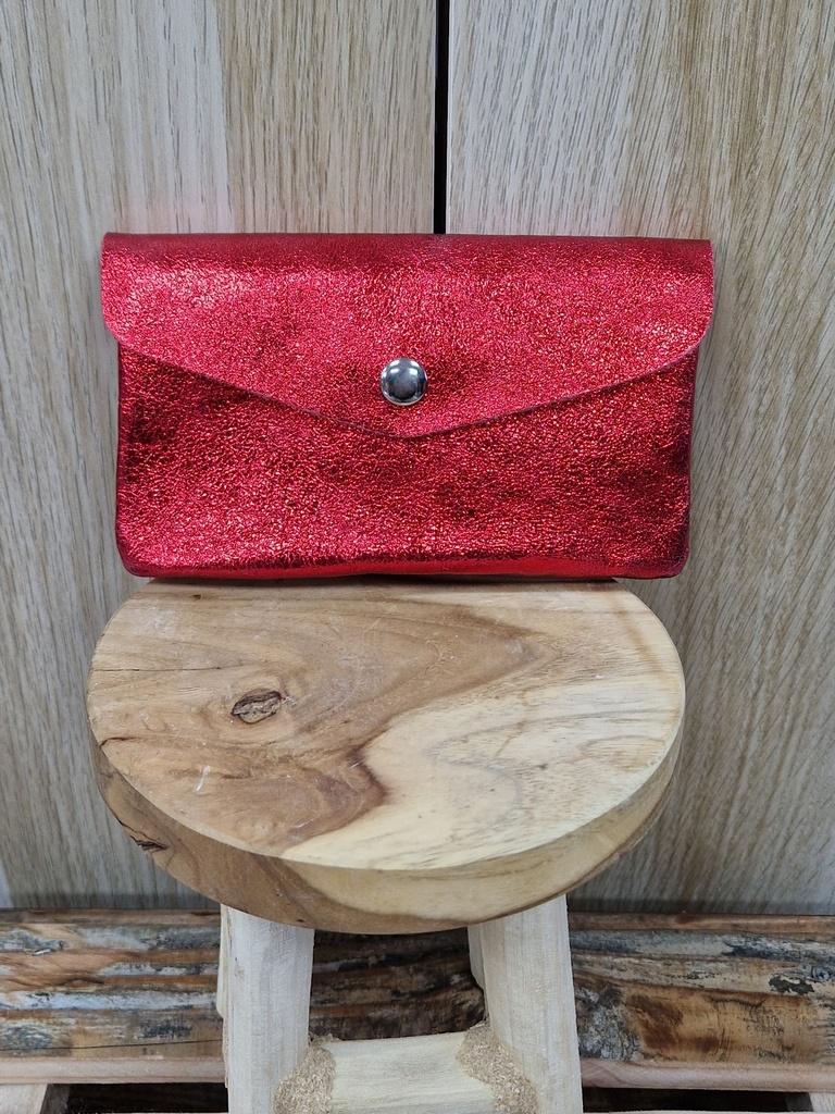 Grande pochette brillante rouge 
