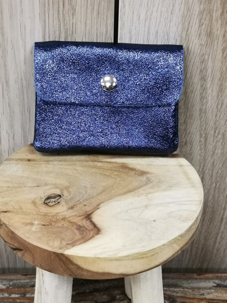 Petite pochette brillante marine
