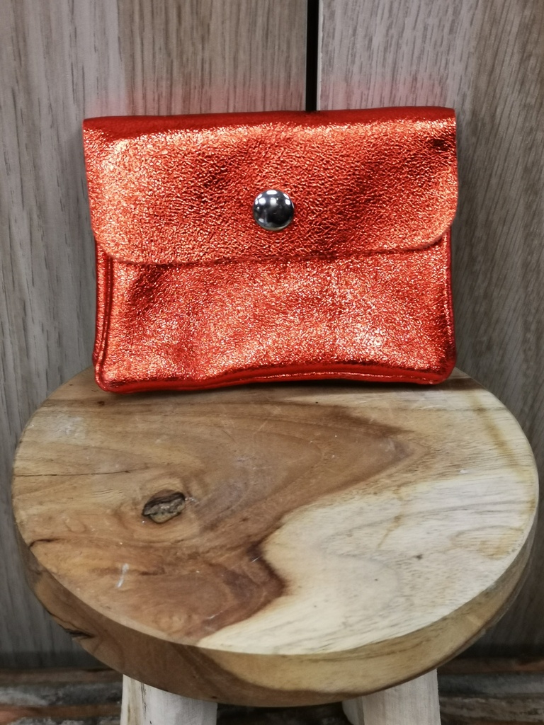 Petite pochette brillante orange