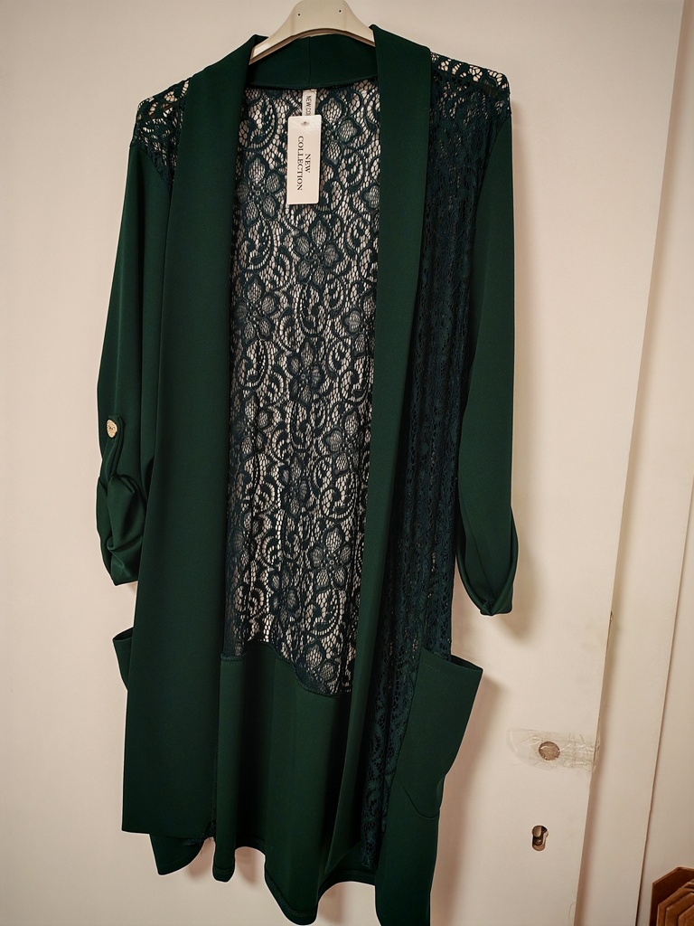 Gilet dentelle "Bella" vert