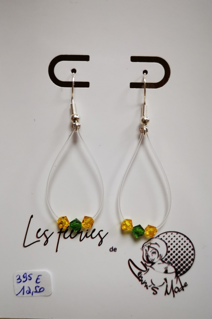 Boucles d'oreilles argentées fils Toupies 4mm PureCrystal tons Flamingo (Fééries)