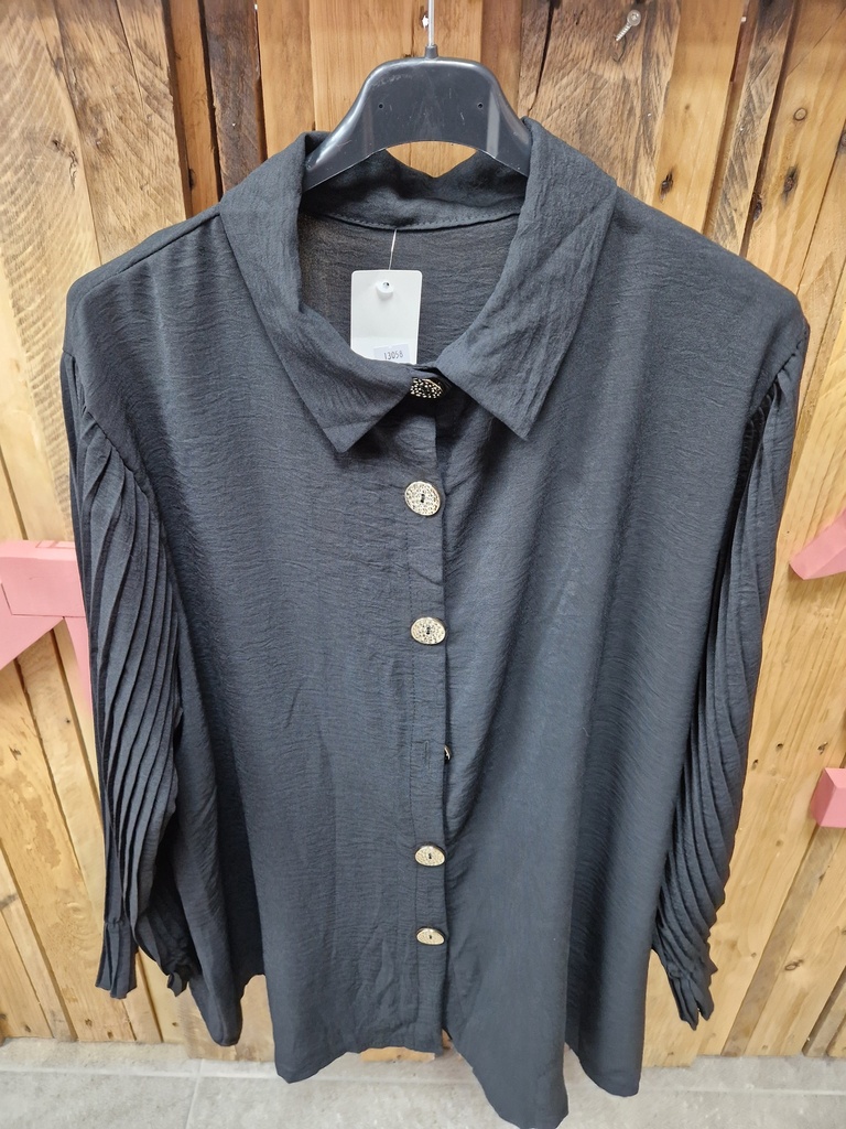 Chemise unie "Livia" noir