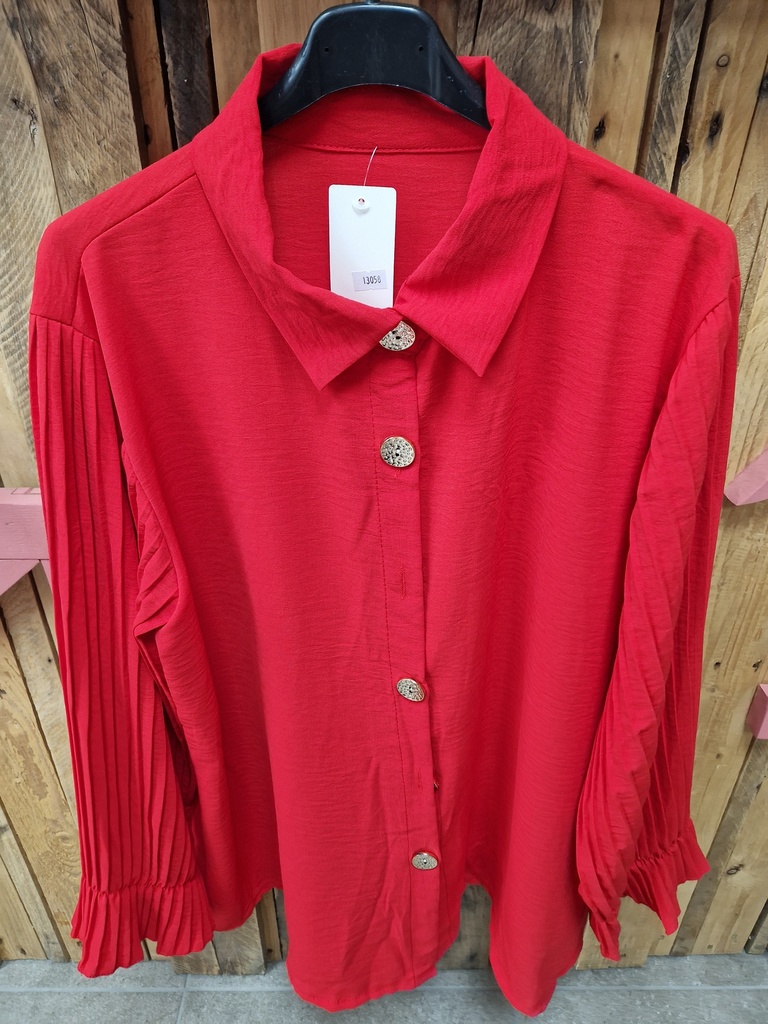 Chemise unie "Livia" rouge