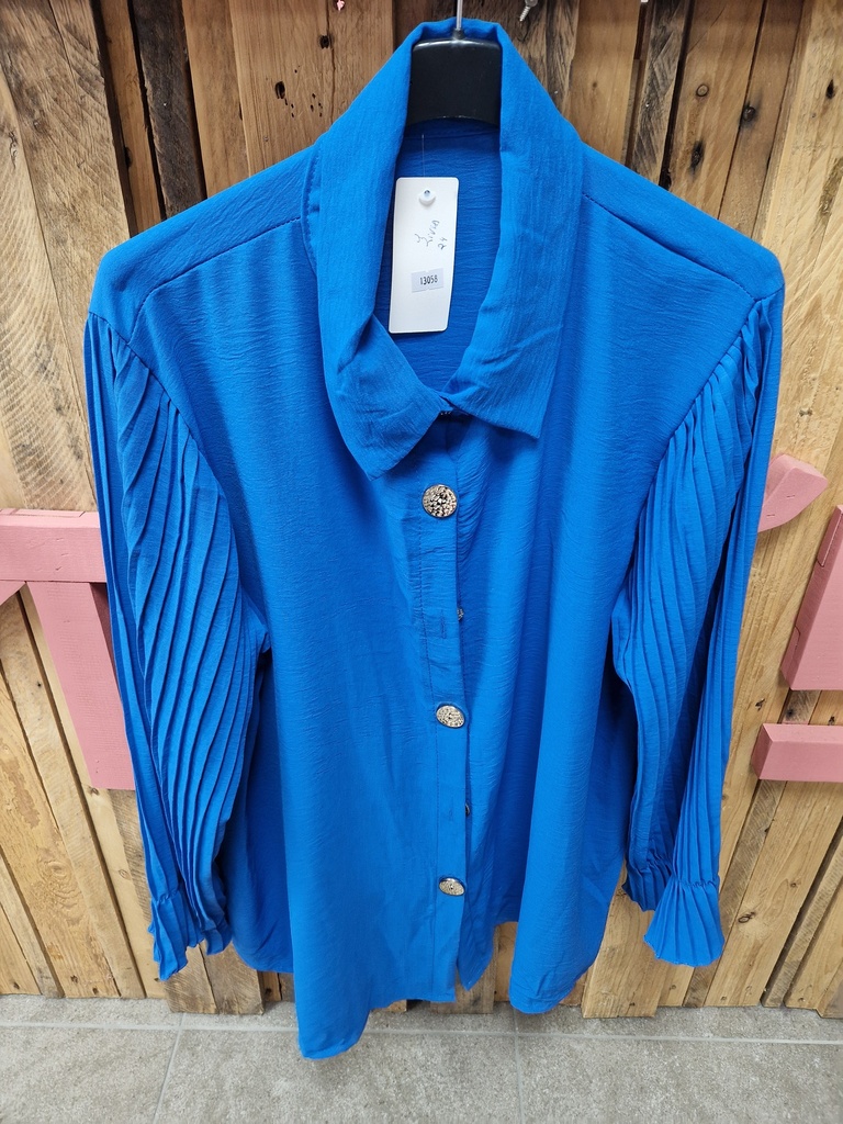 Chemise unie "Livia" bleu roi