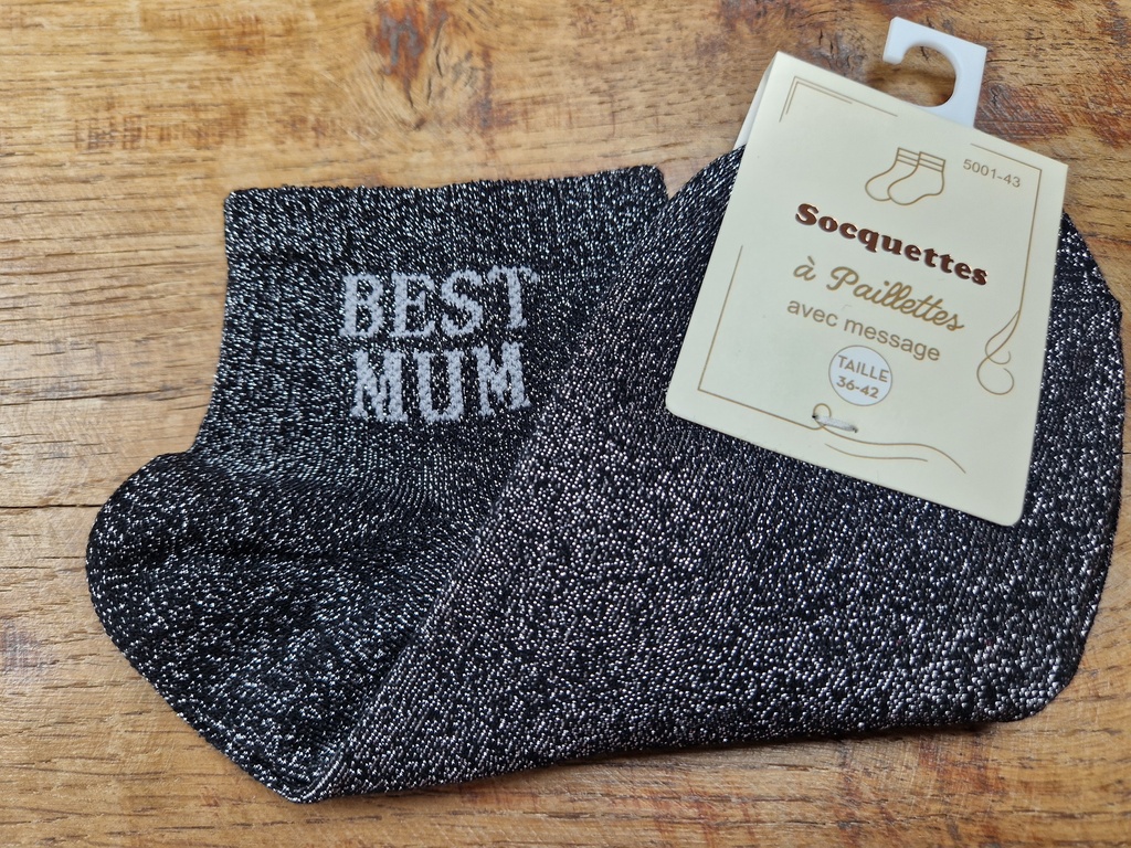 Chaussettes "Best Mum" 36/42 noire