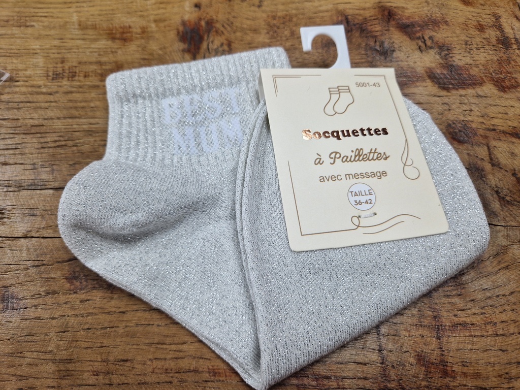 Chaussettes "Best Mum" 36/42 grise
