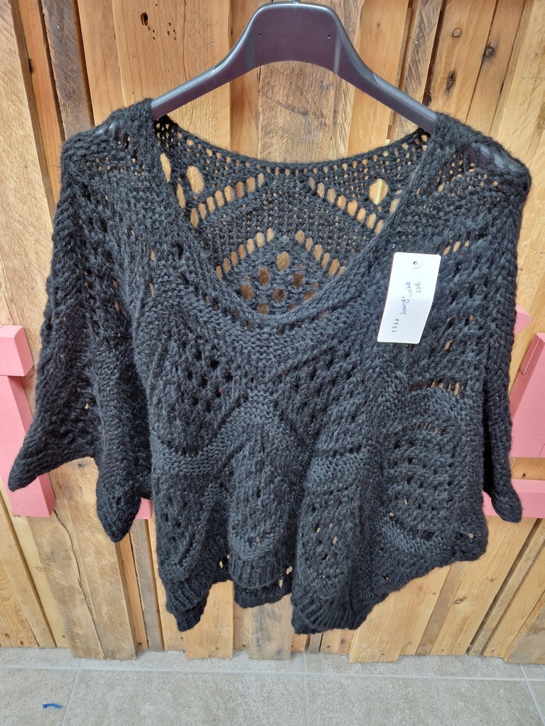 Pull "Losange" Crochet noir