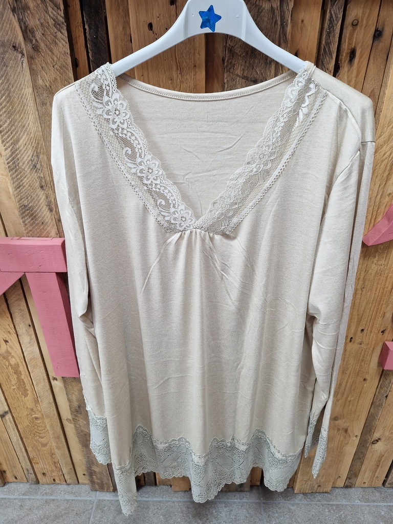 Top dentelle "Grenade" écru GT