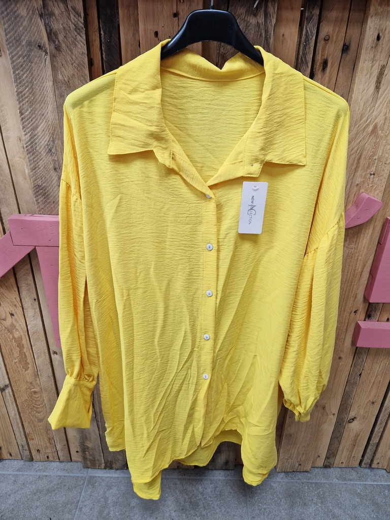 Chemisier uni "Rosette" jaune