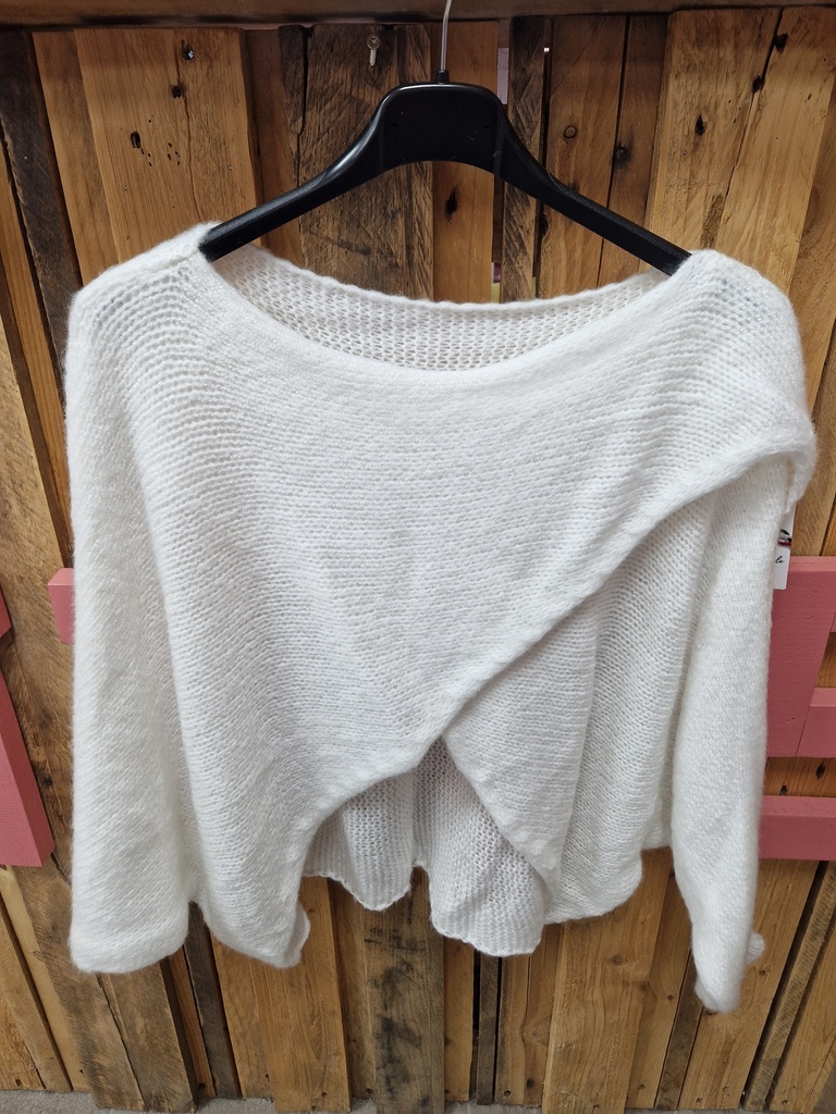 Pull cache-coeur blanc