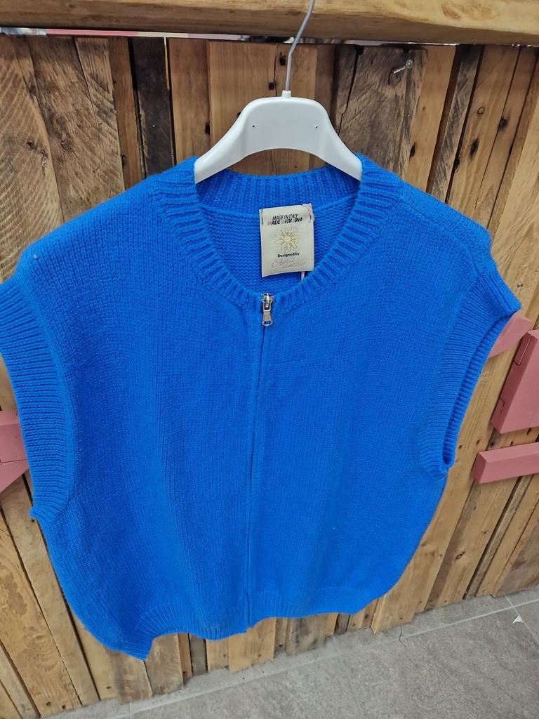 Gilet spring tirette 36-44 bleu electrique