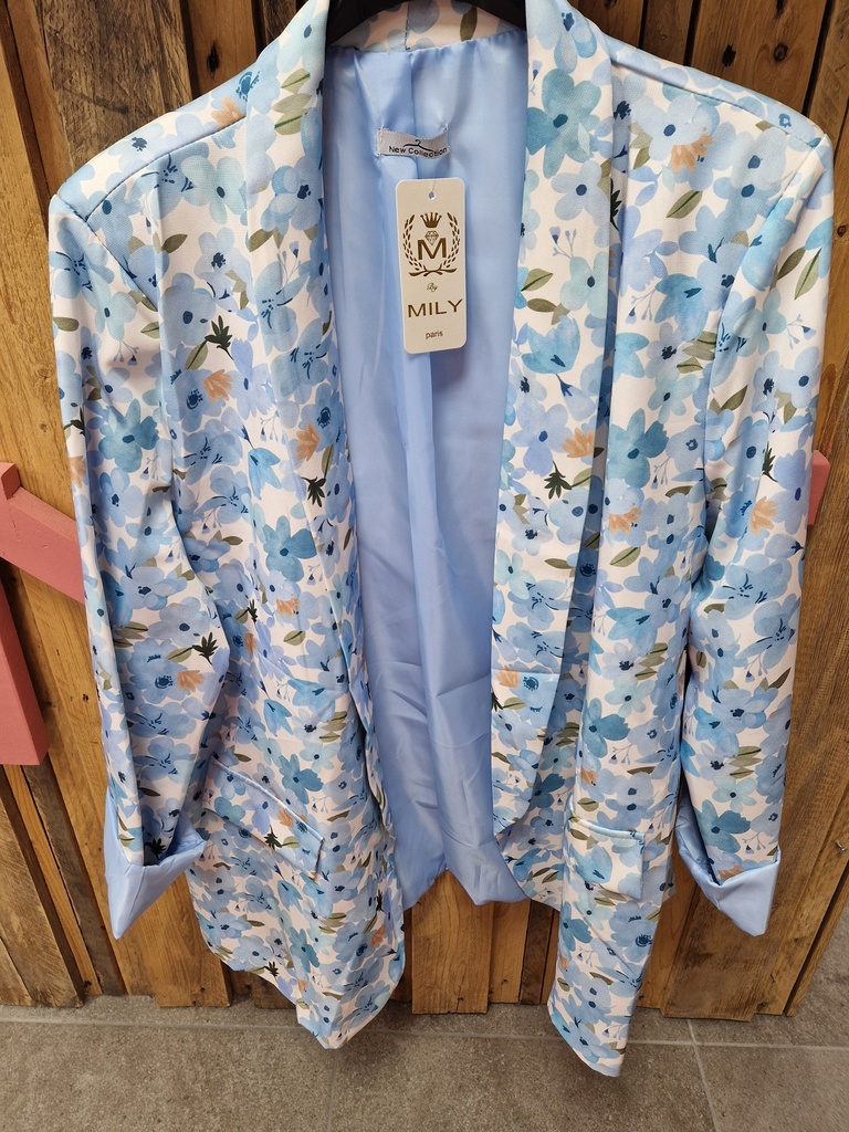 Blazer fleuri GT "Charlie" bleu