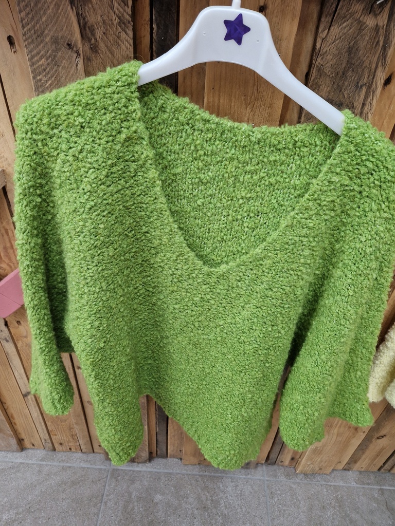 Pull bouclette "Shauna" Vert anis