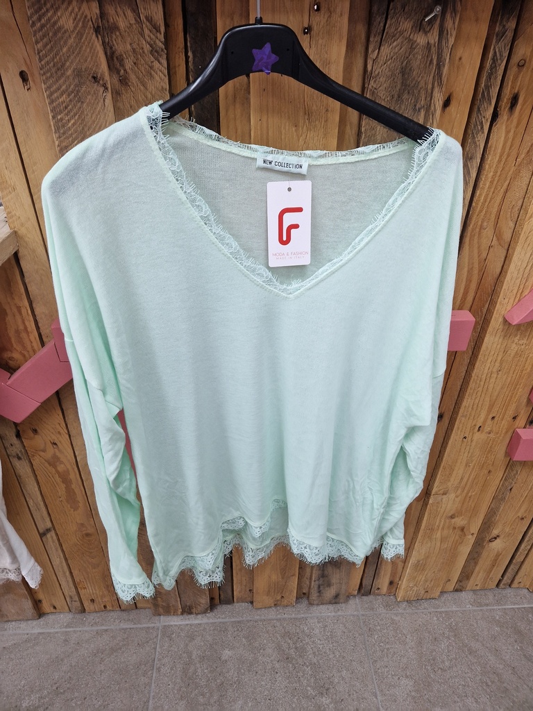 Pull léger "Jasmin" Vert eau