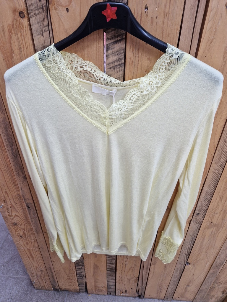 Top dentelle "Cassis" Jaune