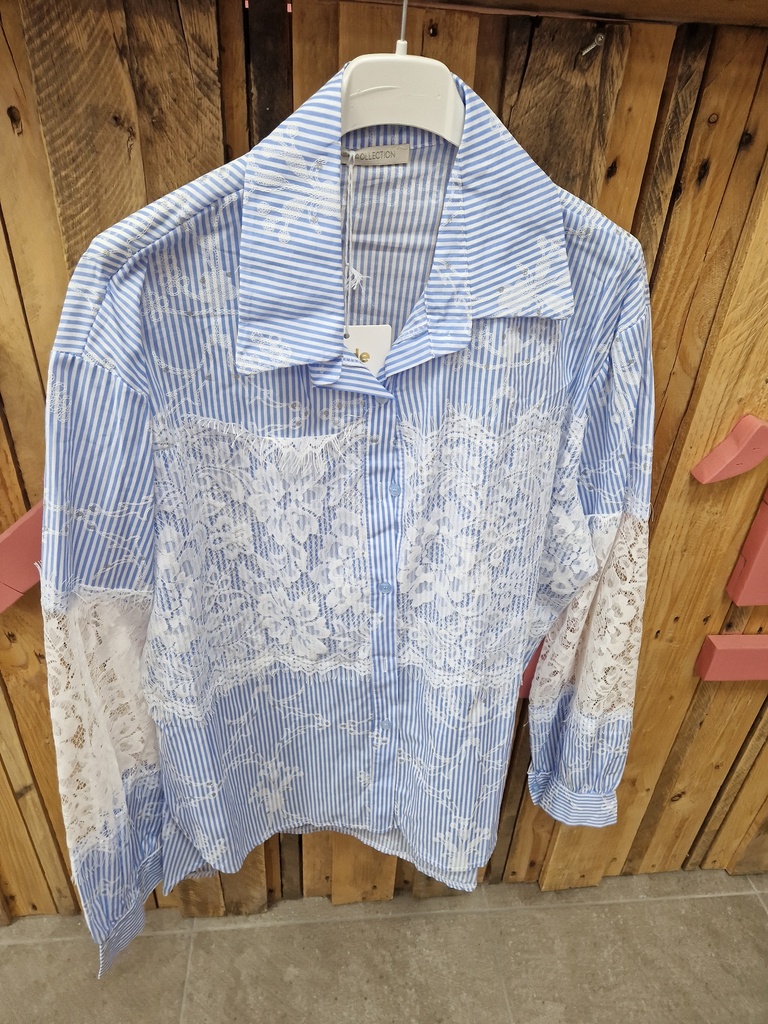 Chemise Vanille marine blanc