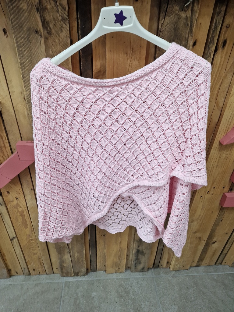 Pull "Clémentine"cache-coeur rose pâle