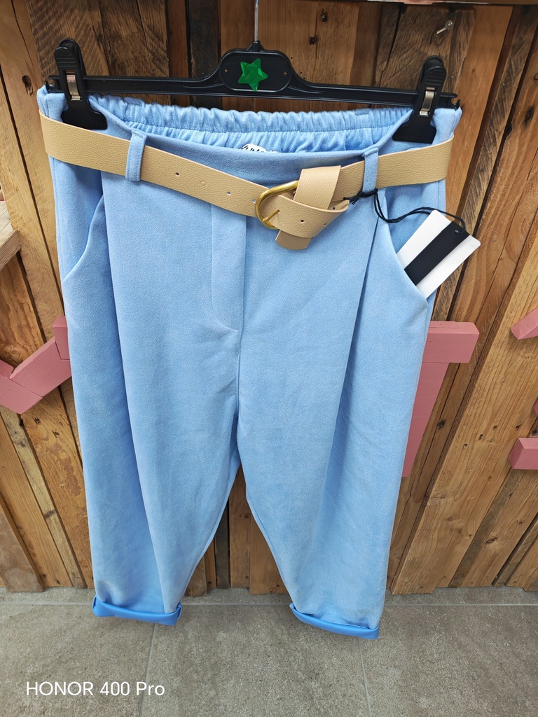Pantalon Zarianna bleu + ceinture 