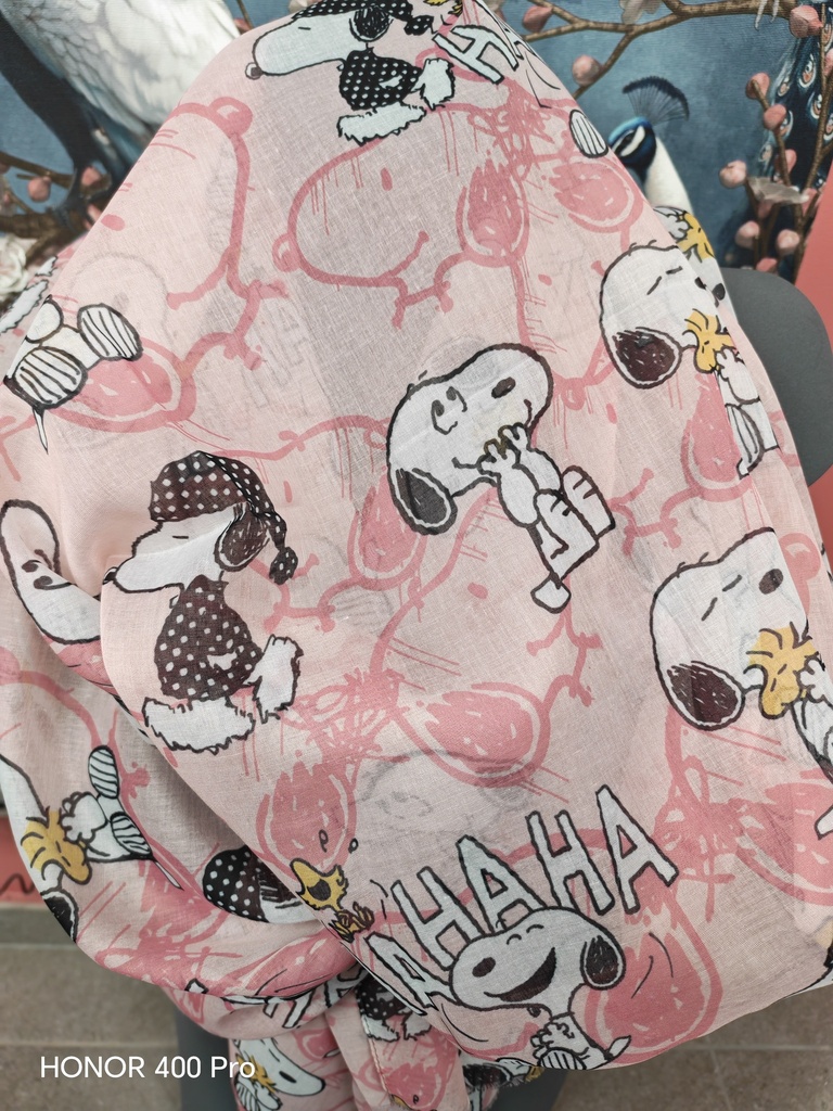 Foulard Snoopy rose