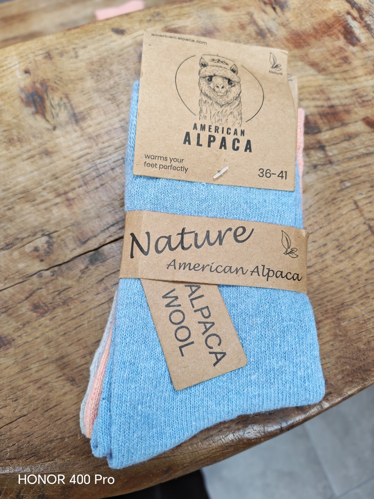 Pack 3 paires Alpaga unies 36/41 - Gris/Corail/Bleu