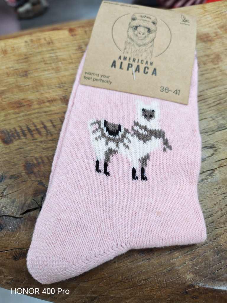Chaussettes motif Alpaga 36/41 Rose