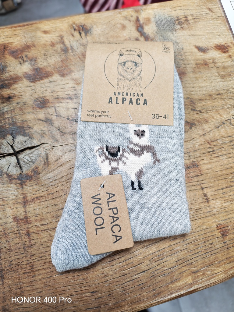 Chaussettes motif Alpaga 36/41 Gris
