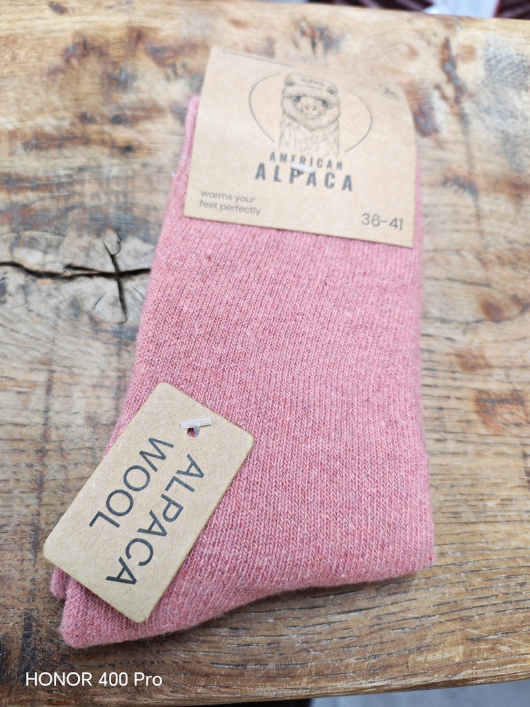 Chaussettes Alpaga Unie 36/41 - Rose