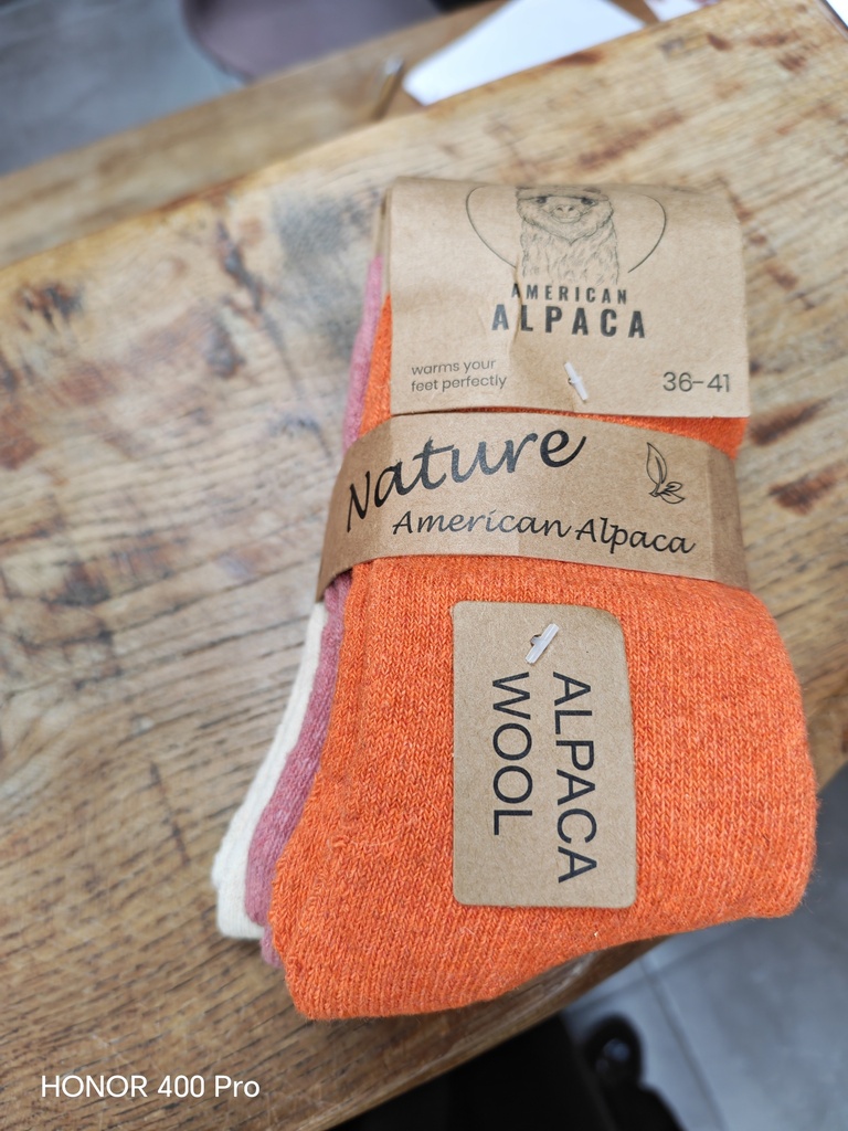 Pack 3 paires Alpaga unies 36/41 - Beige/Rose/Orange
