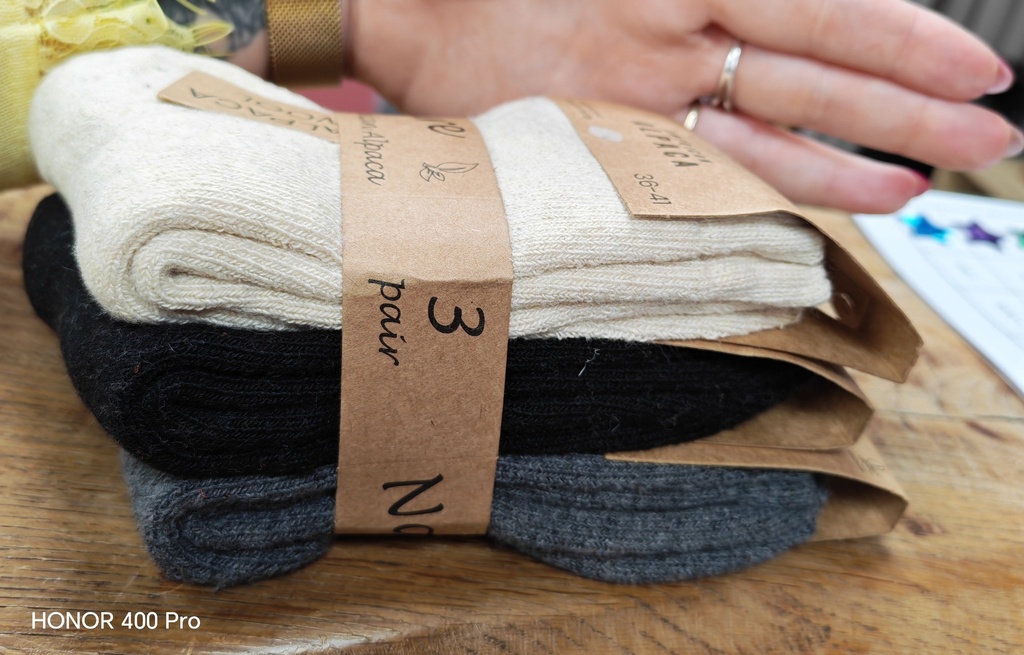 Pack 3 paires Alpaga unies 36/41 - Beige/Noir/Gris