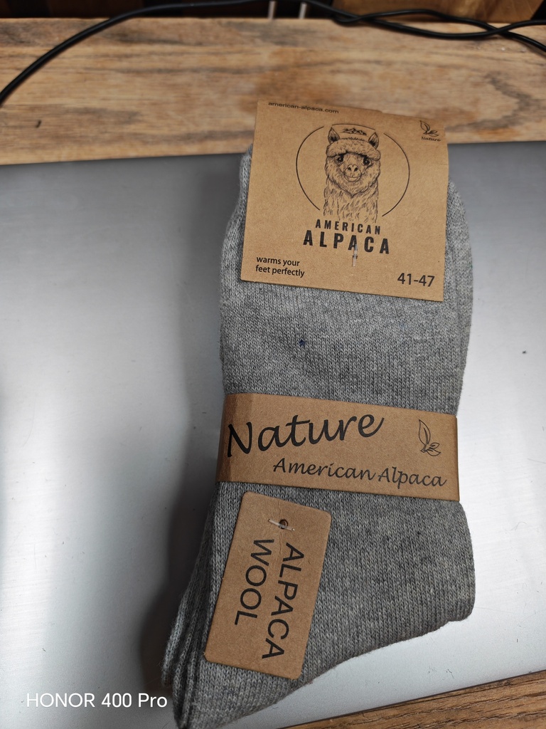 Chaussettes Alpaga unies 41/47 - Gris clair