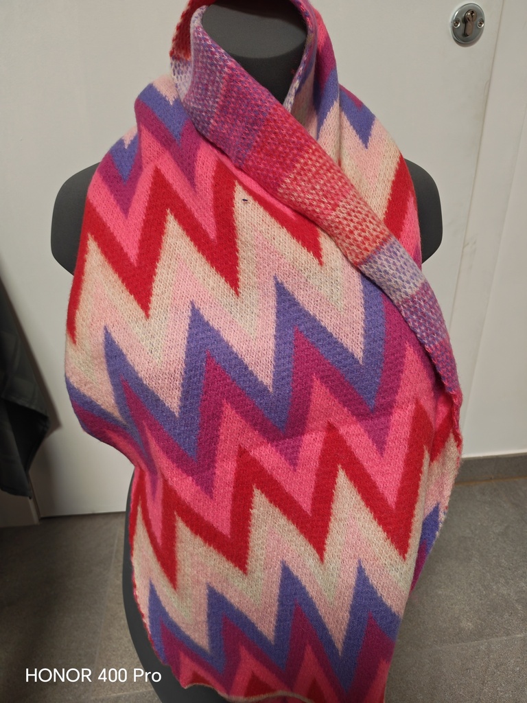 Foulard psyché tons roses