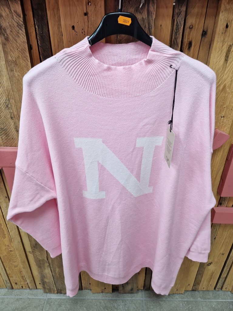 Pull "N" rose pâle