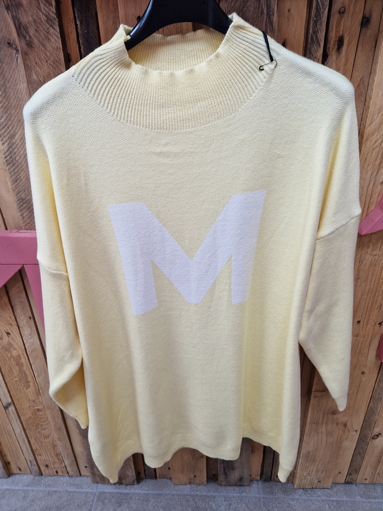 Pull "M" jaune pâle