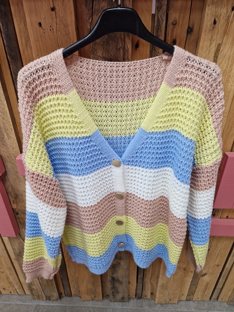 Gilet "Maxine" quadricolore Corail clair