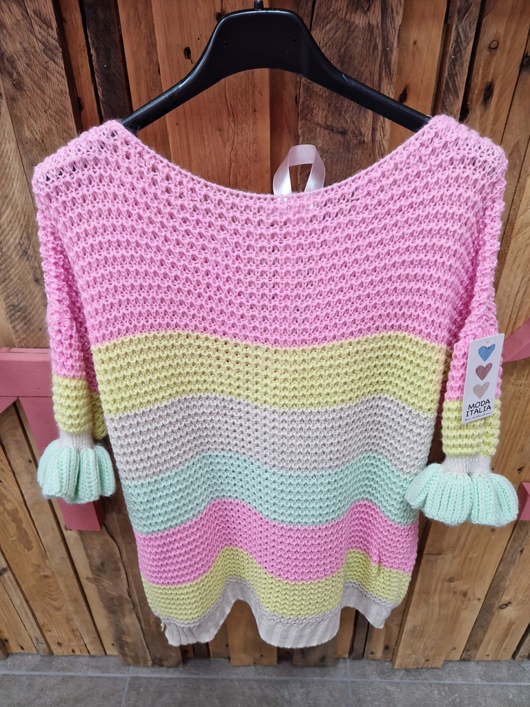 Pull "Maxine" quadricolore Rose