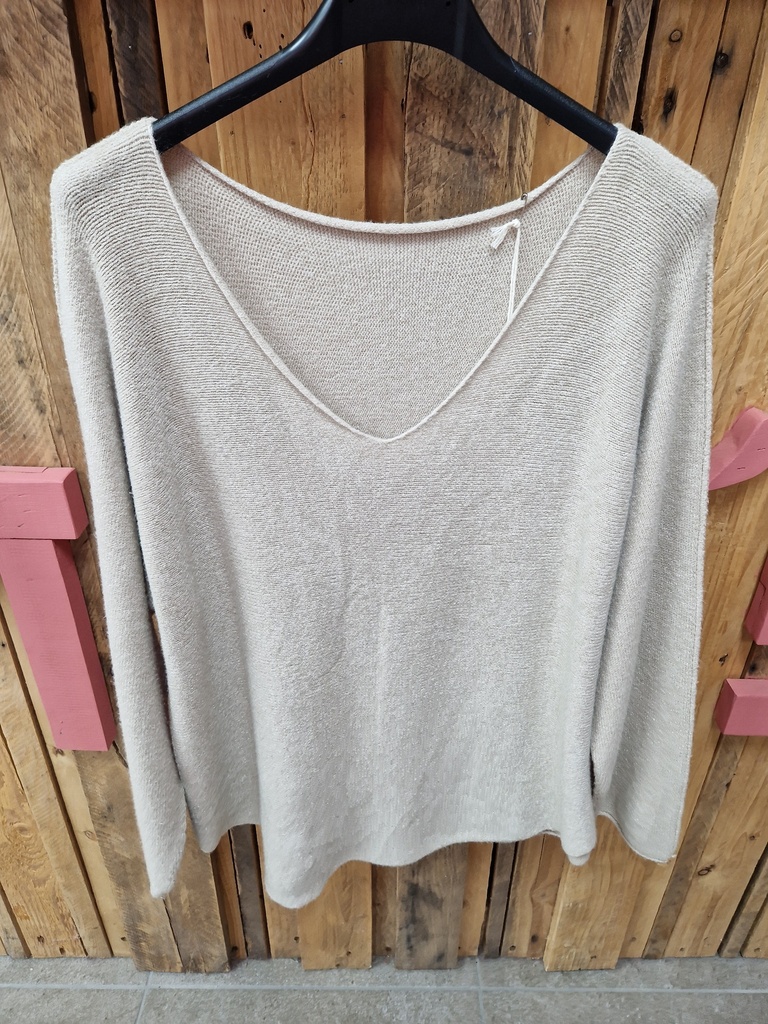 Pull "Ayana" col v Beige