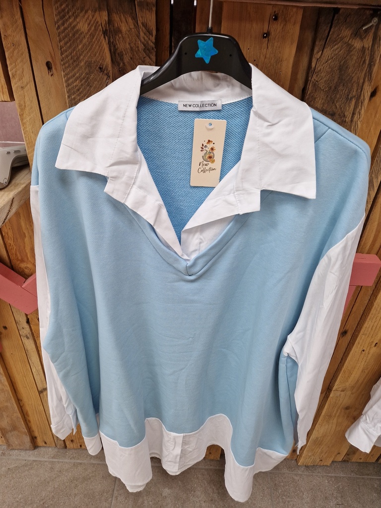Pull-chemise Eswa bleu ciel 