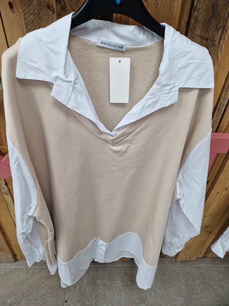 Pull-chemise Eswa beige