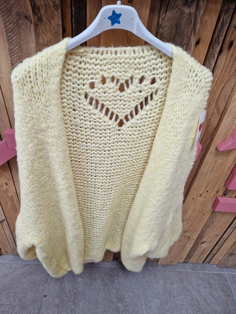 Gilet cupidon jaune pâle