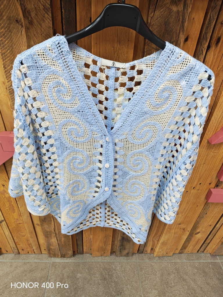 Gilet "Brodia" Bleu ciel