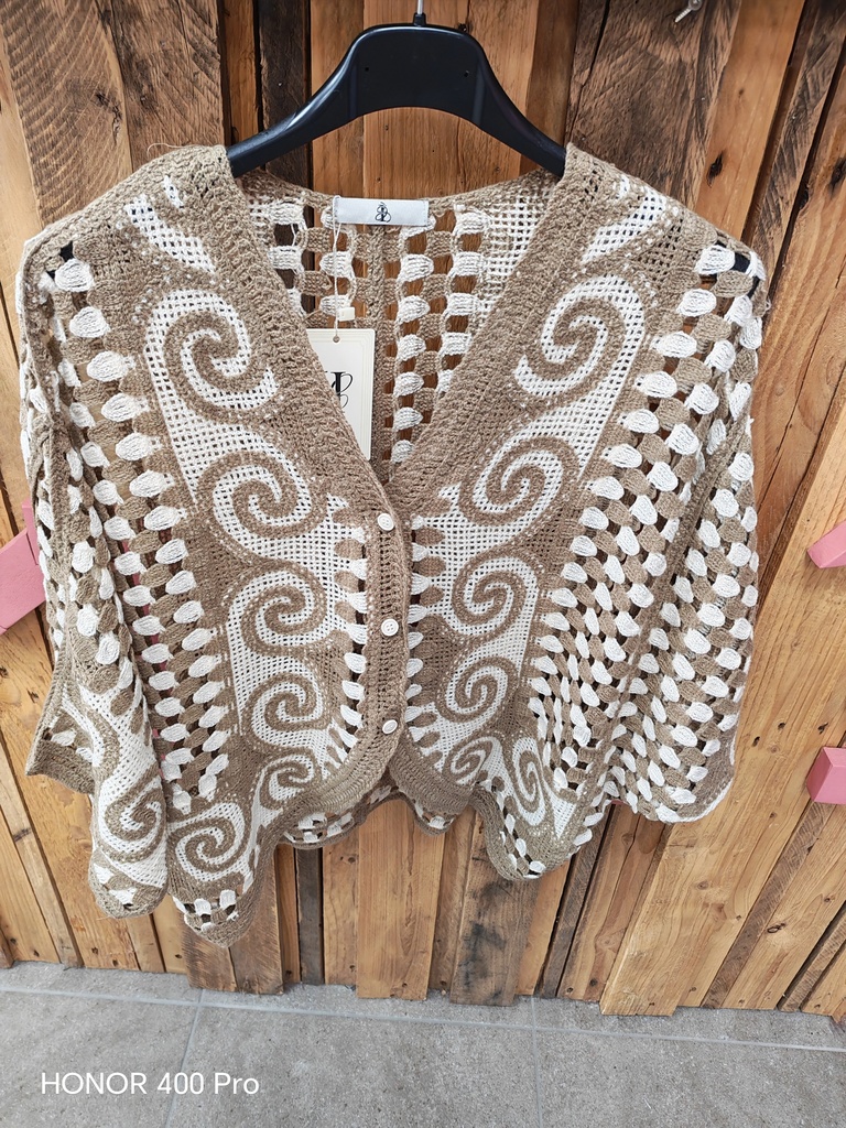 Gilet "Brodia" Taupe