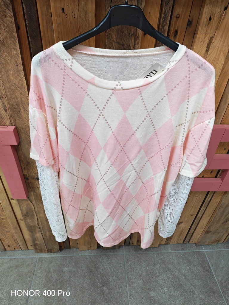 Pull dentelle "Losie" Rose