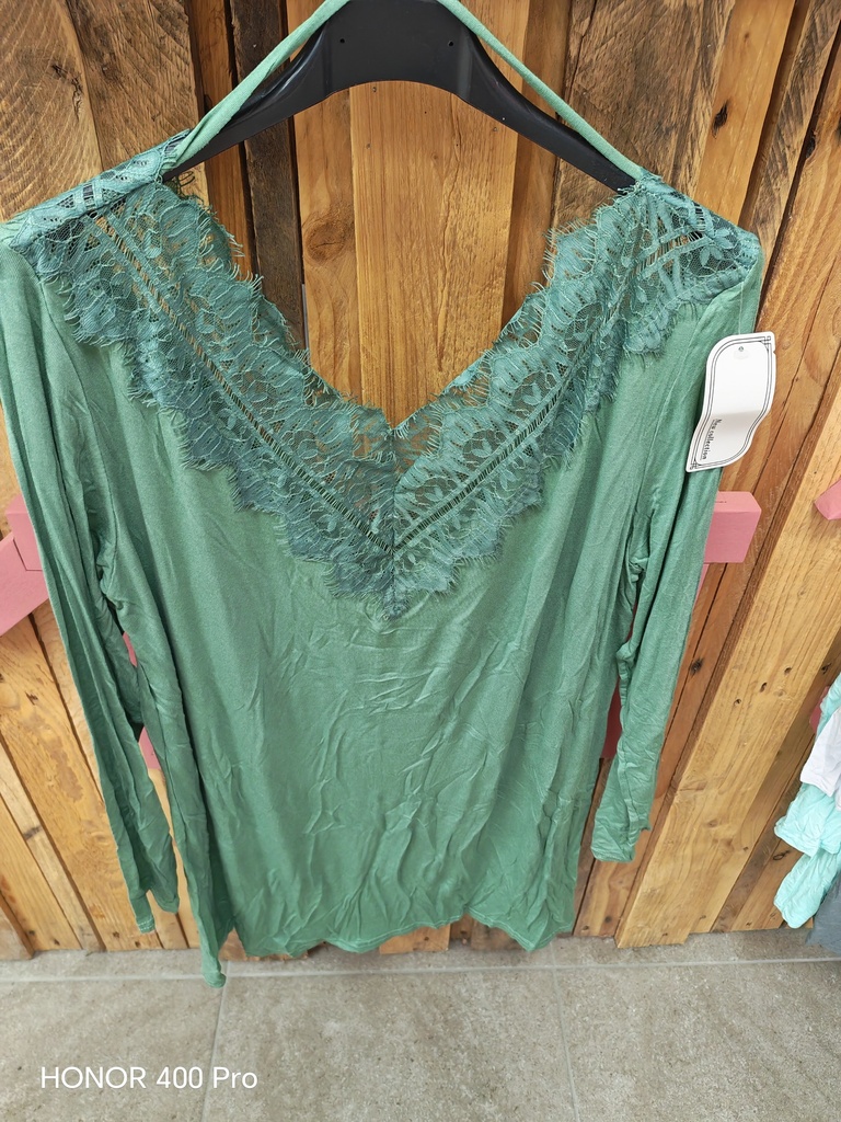 Top dentelle "Zemia" Vert