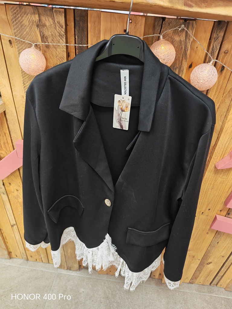 Blazer dentelle noir