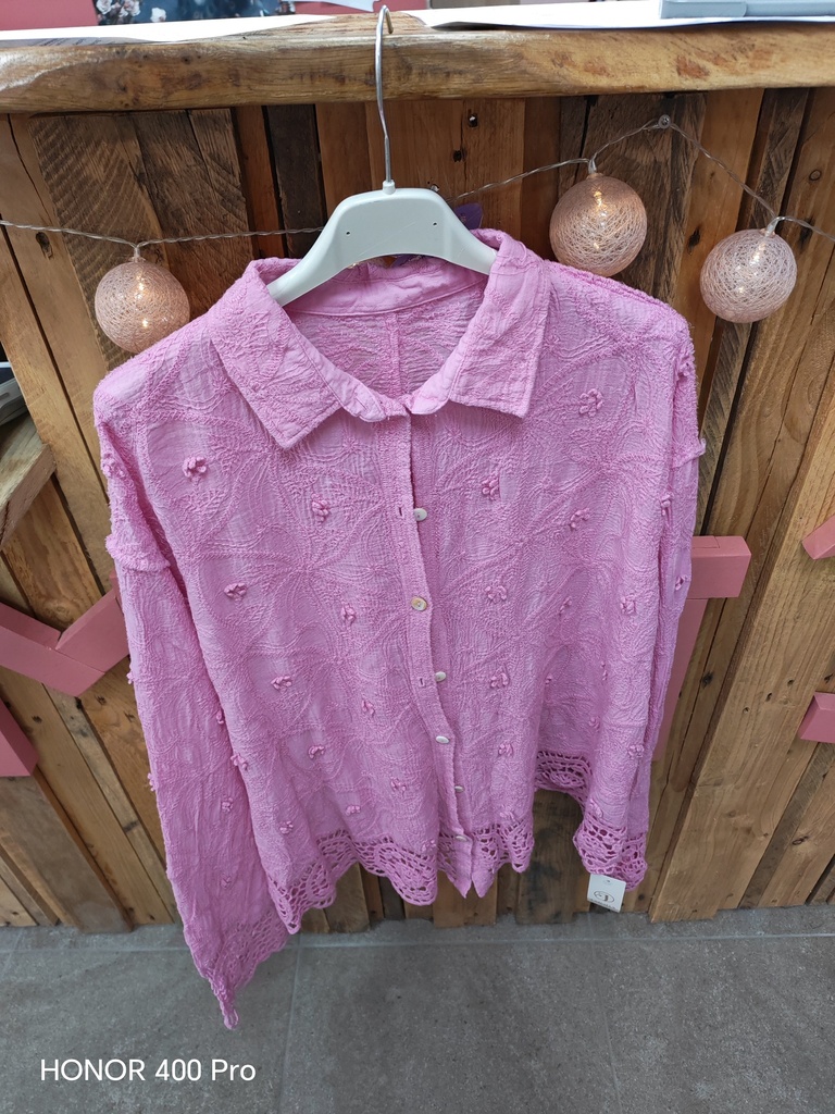 Chemise crochet rose