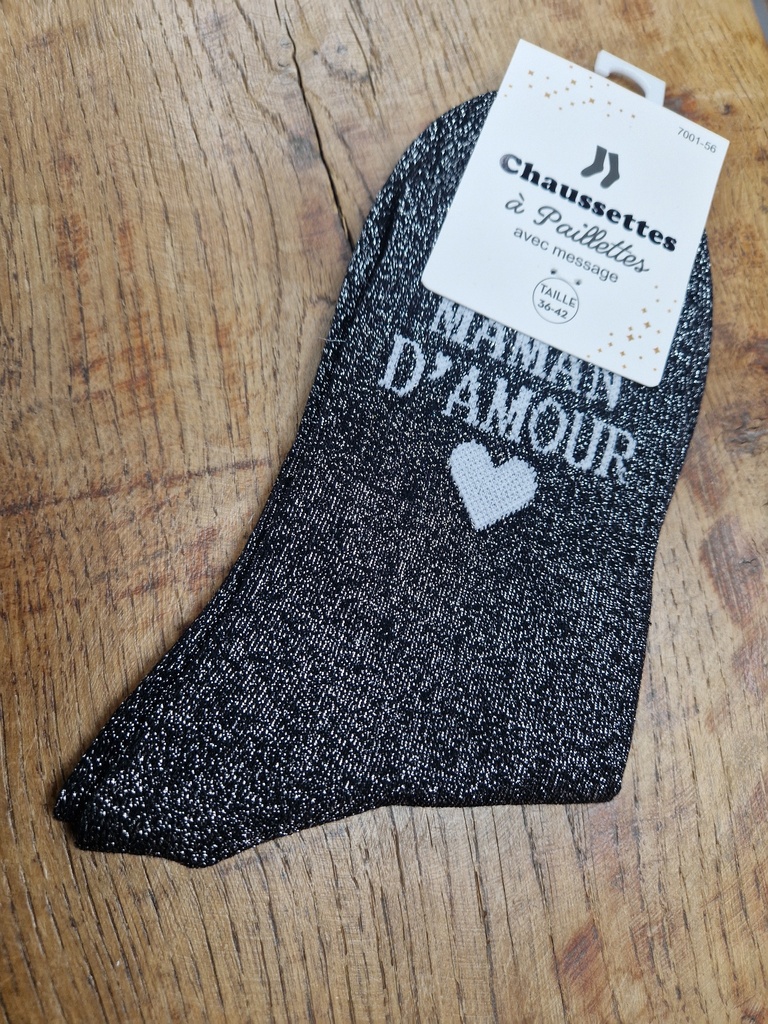 Chaussettes maman d'amour - 36/42 - Noir