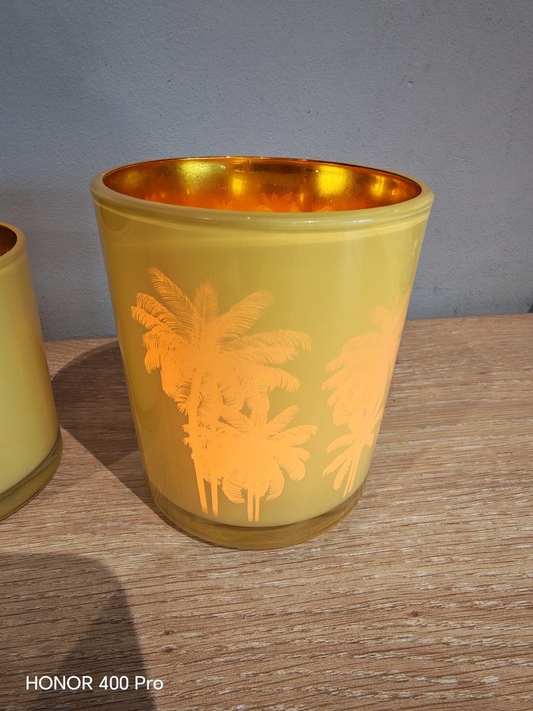 Petit bougeoir palmiers jaune