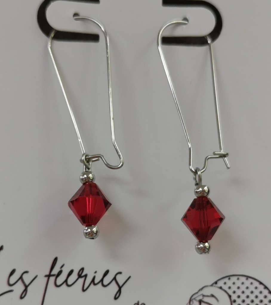 Dormeuses argentées 33mm toupies Scarlet