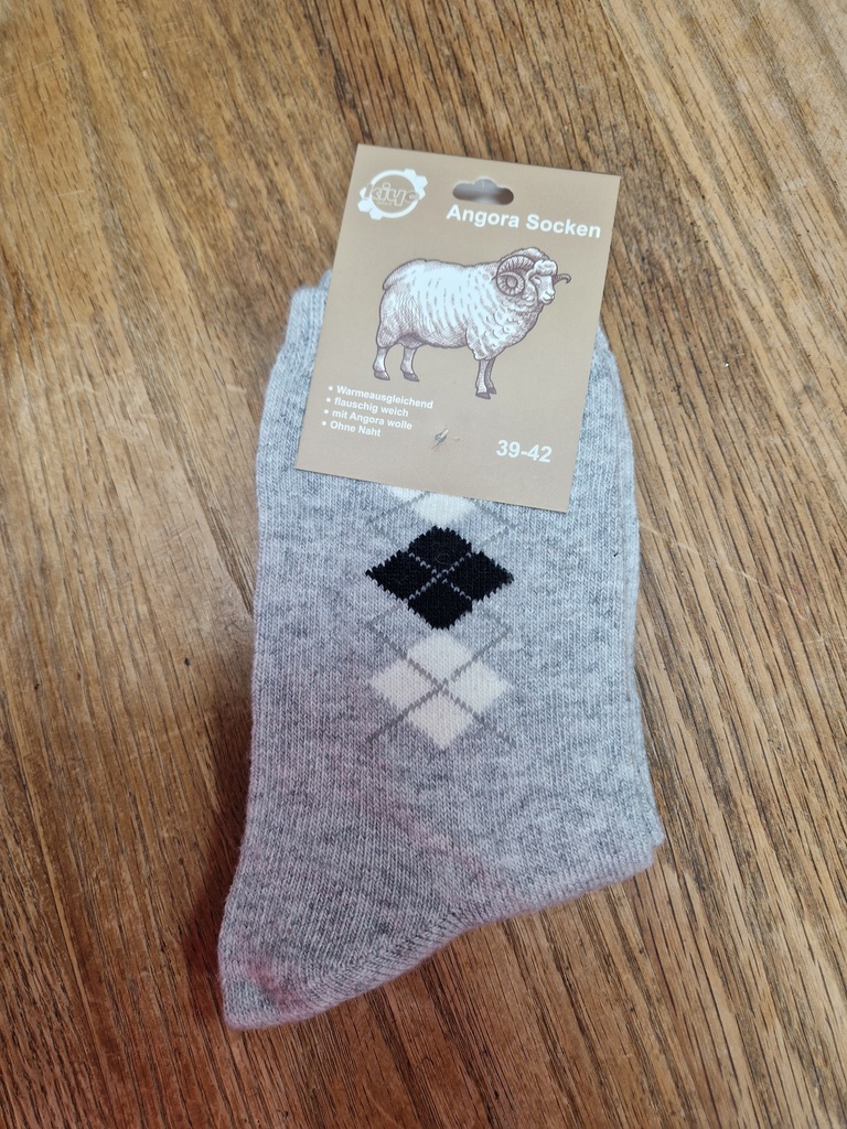 Chaussettes Angora 39/42 - Trilosanges Gris clair
